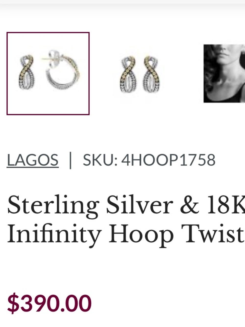Lagos 18k and Sterling double twist hoop post earrings. - Picture 6 of 6